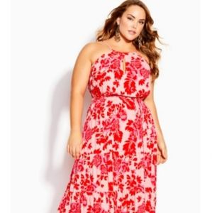 City Chic Scarlet Floral Maxi Dress Size 18